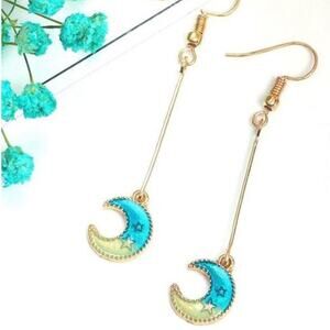 Lovely Blue Moon French Hook Earrings